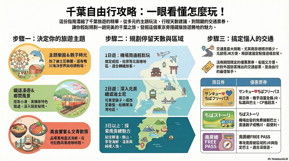 千葉旅遊懶人包｜交通、住宿、景點怎麼找？　（自由行行程規劃攻略）